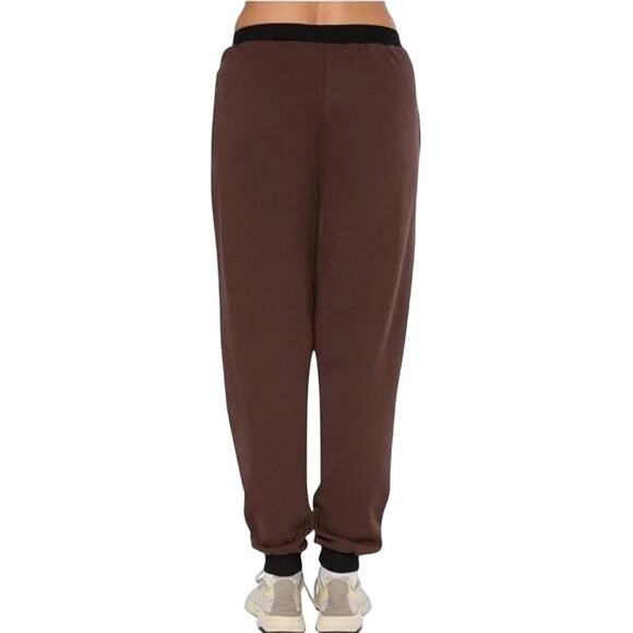 NWT WeWoreWhat High Rise Slim Leg Fleece Joggers Elastic Waist Pockets S Brown - Picture 5 of 15